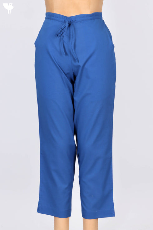 Cambric Cotton Pants In Prussian Blue